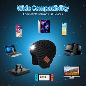Bluetooth Beanie with Light and Wireless Speakers