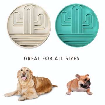 Cactus Slow Feeder Dog Bowls for Large Medium Small Breeds Silicone Non Slip Puzzle Bowl Puppy Essentials