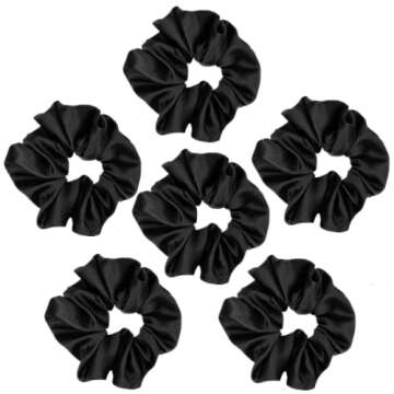 Elegant 6 Pcs Silk Scrunchies for Effortless Hairstyles