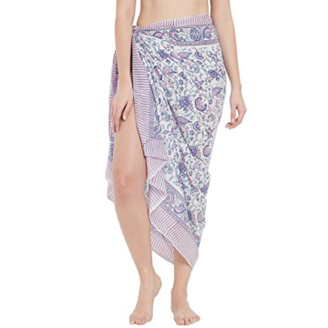 Stylish Handcrafted Cotton Block Print Beach Pareo Sarong Wraps for Women