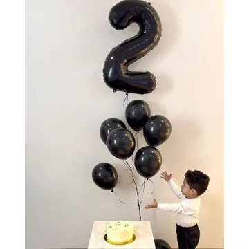 1 Balloon - Black Birthday Number Balloons, 40 Inch Large Foil Balloons for Men Women Boys Girls Bla...