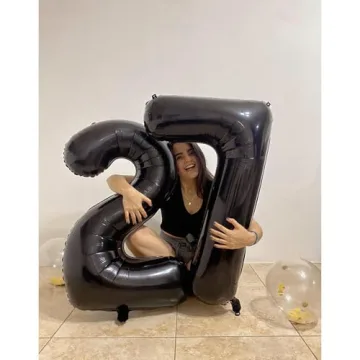 40 Inch Black Birthday Number Balloons for All Ages