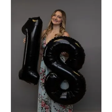40 Inch Black Birthday Number Balloons for All Ages