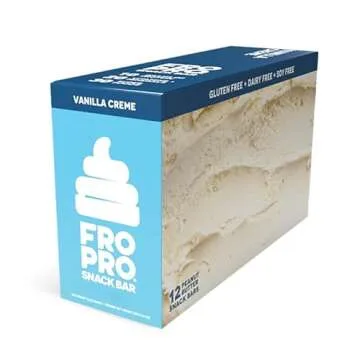 FROPRO Plant Protein Snack Bars - Plant Based Protein Bars, All-Natural, Gluten, Dairy, & Soy Free, High Protein Bars with Low Calories | Vanilla, 12 Pack