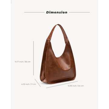NEWBELLA Women's Hobo Handbags - Soft PU Leather Shoulder Tote Purses with Zipper for Stylish and Functional Everyday Use (Brown)
