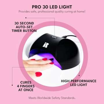 RC Red Carpet Manicure Fortify & Protect - Complete Gel Nail System with LED Light for 21-Day Long-Lasting, Chip-Free Nails, Professional and Easy Application (Fortify & Protect Pro Kit)