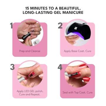 RC Red Carpet Manicure Fortify & Protect - Complete Gel Nail System with LED Light for 21-Day Long-Lasting, Chip-Free Nails, Professional and Easy Application (Fortify & Protect Pro Kit)