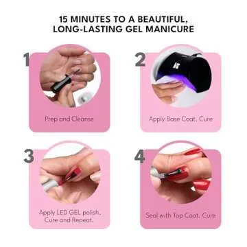 RC Red Carpet Manicure Fortify & Protect - Complete Gel Nail System with LED Light for 21-Day Long-Lasting, Chip-Free Nails, Professional and Easy Application (Fortify & Protect Pro Kit)