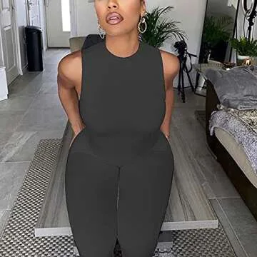LuFeng Sexy Sleeveless Bodycon Jumpsuit for Women