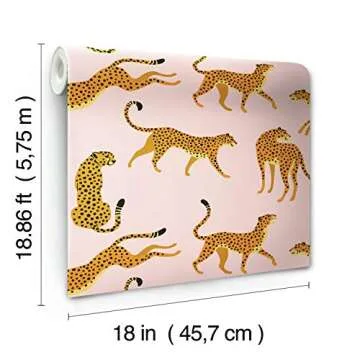 Explore RoomMates Pink Orange Cheetah Peel Stick Wallpaper