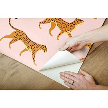 Explore RoomMates Pink Orange Cheetah Peel Stick Wallpaper