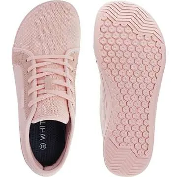 WHITIN Women's Barefoot Shoes Minimalist Wide Width Toe Box Fashion Sneakers Zero Drop Size 11.5 Gym Trail Training Running Walking W81 Flat Pink 43