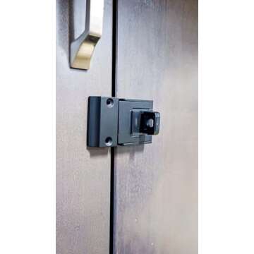 The Door Guardian - Stash Lock - Secure Bifold, Cabinet and Cupboard Lock Childproofing and Babyproofing (Satin Nickel)