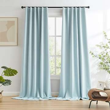 KEQIAOSUOCAI 108 Inch Extra Long Blackout Curtains