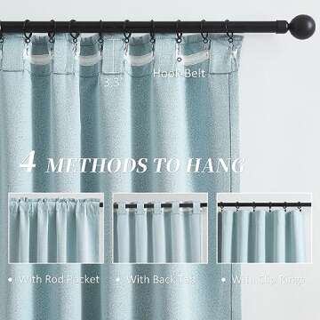 KEQIAOSUOCAI 108 Inch Extra Long Blackout Curtains