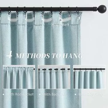 KEQIAOSUOCAI 108 Inch Extra Long Blackout Curtains