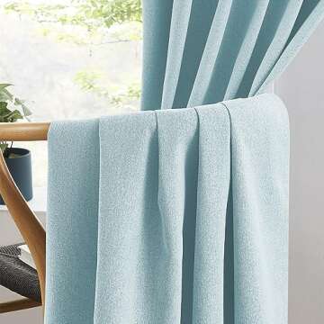 KEQIAOSUOCAI 108 Inch Extra Long Blackout Curtains