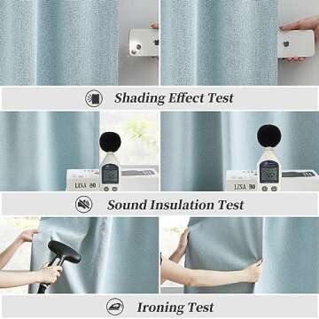 KEQIAOSUOCAI 108 Inch Extra Long Blackout Curtains