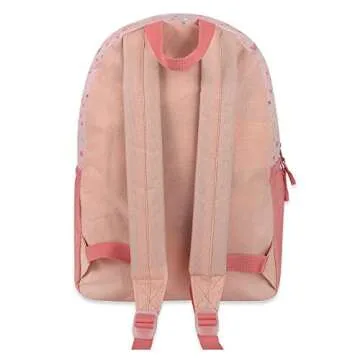 Trail maker 17” Kids Character School Backpacks Plush for Girls with Side Pockets, Padded Straps (Plush Starry Hearts)