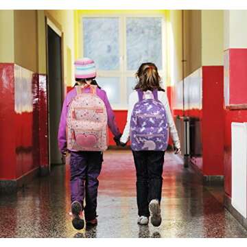 Trail maker 17” Kids Character School Backpacks Plush for Girls with Side Pockets, Padded Straps (Plush Starry Hearts)