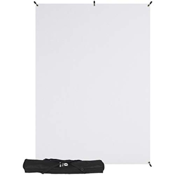 Westcott X-Drop Wrinkle-Resistant Photography Backdrop - High-Key White Kit (5' x 7') Quick Build Po...
