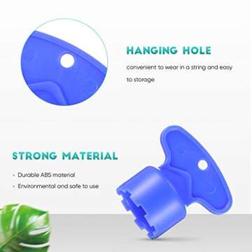 Mudder 5 Pieces Faucet Aerator Key Blue Removal Wrench Tool with 5 Sizes M16.5, 18.5, 21.5, 22.5, 24 Recessed Aerator Key Sink Wrenches for Cache Faucet