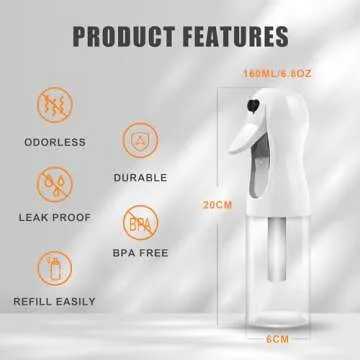 AMOMELA Continuous Spray Bottle 2Pack for Hair Styling