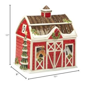 Christmas on the Farm 3D Cookie Jar – Festive Farmhouse Style