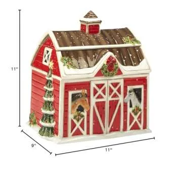 Christmas on the Farm 3D Cookie Jar – Festive Farmhouse Style