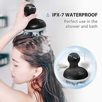 COMFIER Electric Scalp Massager, Waterproof Head Massager with Mutlti-Modes Vibration, Handheld Portable Head Scratcher for Hair Growth, Dog Cat Massager for Deep Clean and Stress Relax