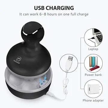 COMFIER Electric Scalp Massager, Waterproof Head Massager with Mutlti-Modes Vibration, Handheld Portable Head Scratcher for Hair Growth, Dog Cat Massager for Deep Clean and Stress Relax