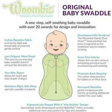 Woombie Simply Baby Swaddling Blanket - Soothing Cotton Swaddle, Wearable Blanket, Pink Blush, 0-3 Months