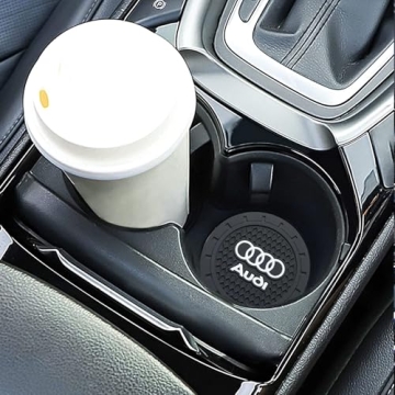 Car Cup Holder Coaster for Audi S3 A3 RS3 A4 A5 A6 A7 Recessed Silicone Non-Slip Drink Cupholder Coaster Car Interior Accessories 2.76 Inch 2 Pieces