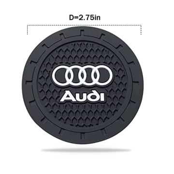 Car Cup Holder Coaster for Audi S3 A3 RS3 A4 A5 A6 A7 Recessed Silicone Non-Slip Drink Cupholder Coaster Car Interior Accessories 2.76 Inch 2 Pieces