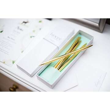 Luxurious Gold Pen Set of 6 in Elegant Gift Box