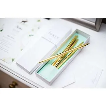 Luxurious Gold Pen Set of 6 in Elegant Gift Box