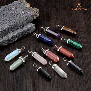 BEADNOVA Natural Rose Quartz Necklaces for Women Crystal Pendant Gemstone Necklace for Spiritual Energy Healing Hexagonal Pendant Divination for Men (18 Inches Stainless Chain)