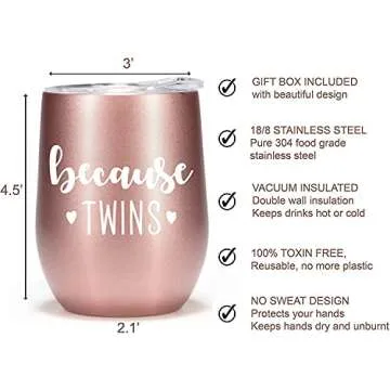 Twin Mom Wine Glass Tumbler - Perfect Gift for Mothers