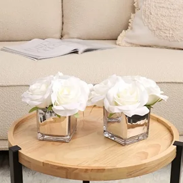 Elegant Nisoger Faux Flowers with Vase for Home Decor