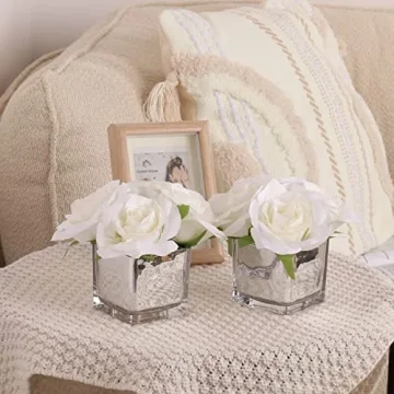 Elegant Nisoger Faux Flowers with Vase for Home Decor