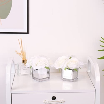 Elegant Nisoger Faux Flowers with Vase for Home Decor