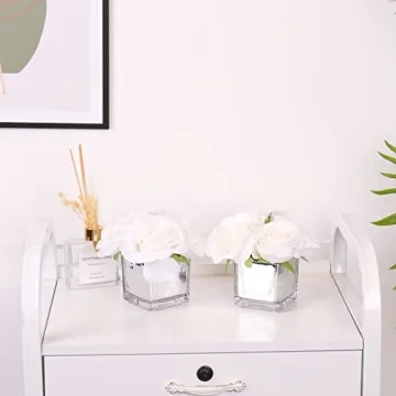 Elegant Nisoger Faux Flowers with Vase for Home Decor