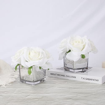 Elegant Nisoger Faux Flowers with Vase for Home Decor