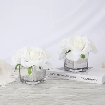 Elegant Nisoger Faux Flowers with Vase for Home Decor
