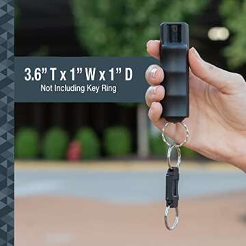 SABRE Campus Safety Pepper Gel for Self Defense with Quick Release Key Ring, Protect Against Multiple Threats with 25 Bursts, Gel is Safer, Locking Safety Top, Ergonomic Finger Grip, 0.54 fl oz