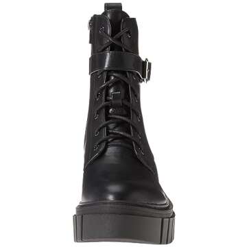 The Drop Women's Koi Lace Up Platform Combat Boots Black, 8.5