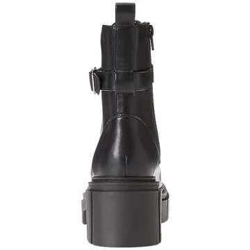 The Drop Women's Koi Lace Up Platform Combat Boots Black, 8.5