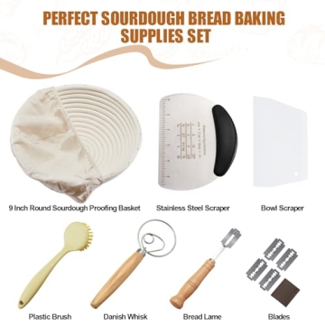Dimpola 9 Inch Handmade Banneton Bread Proofing Kit