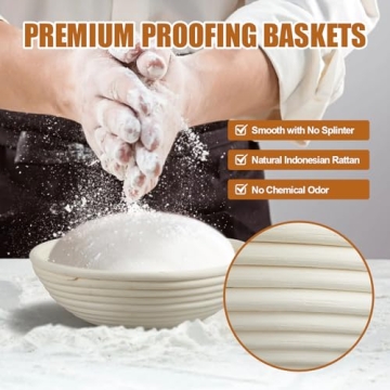 Dimpola 9 Inch Handmade Banneton Bread Proofing Kit