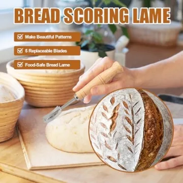 Dimpola 9 Inch Handmade Banneton Bread Proofing Kit